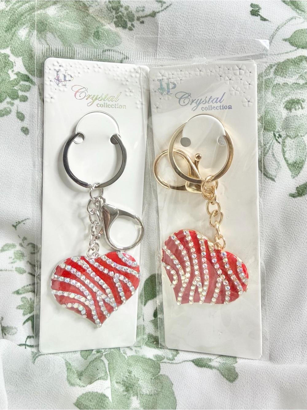 Red Zebra Heart Bag Charm / Keychain